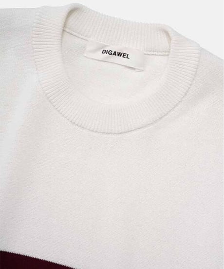 DIGAWEL  Border Sweater【BURGUNDY】
