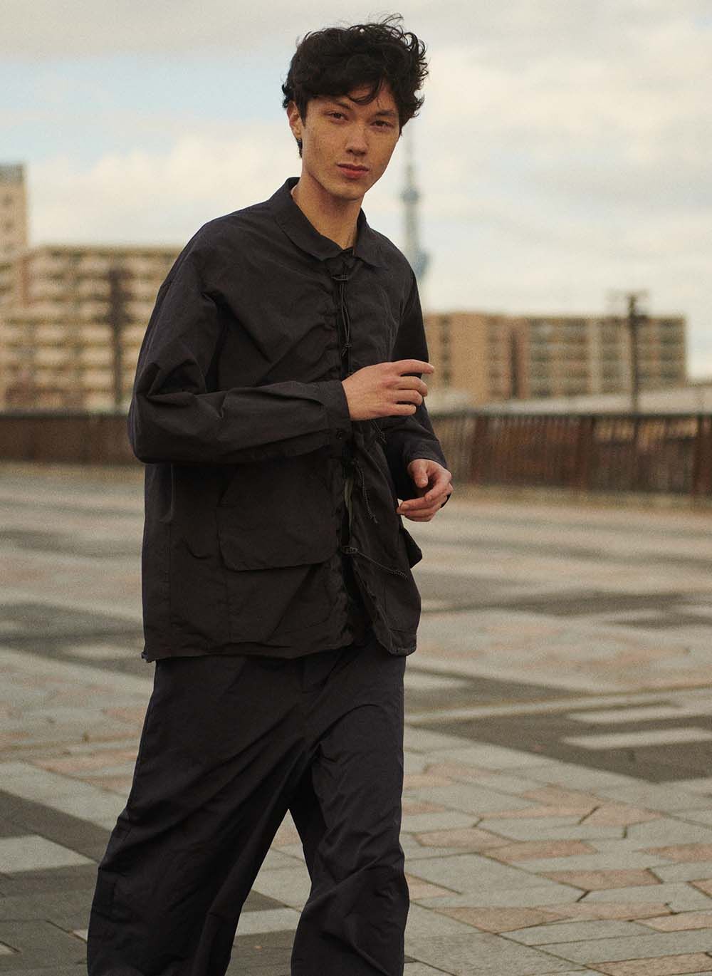 DIGAWEL Wide Lounge Pants (garment dye)【BLACK】 DIGAWEL Wide Lounge Pants (garment dye)【BLACK】