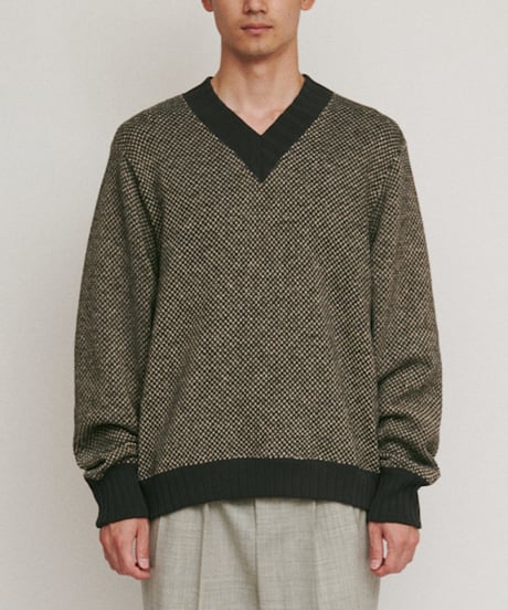 DIGAWEL Hexagonal patterns knit rib sweatshirt【c.gray】