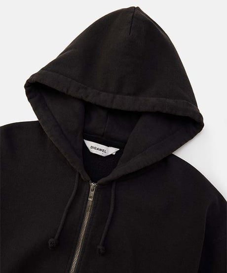DIGAWEL Zip up hoodie (fade)【FADE BLACK】