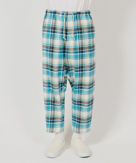 DIGAWEL  Sarrouel Pants① check【TURQUOISE BLUE】