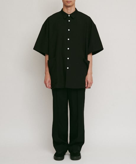 DIGAWEL Side pocket S/S shirt ②【BLACK】