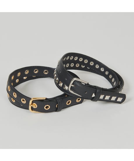 DIGAWEL × J.PRESS「CRST」 Black Leather Belt  【SILVER】