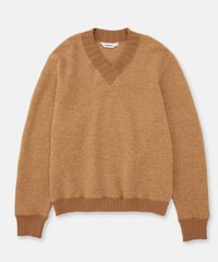 DIGAWEL Hexagonal patterns knit rib sweatshirt【BEIGE】