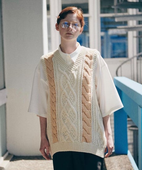 DIGAWEL  Cable Stitch Vest【WHITE】