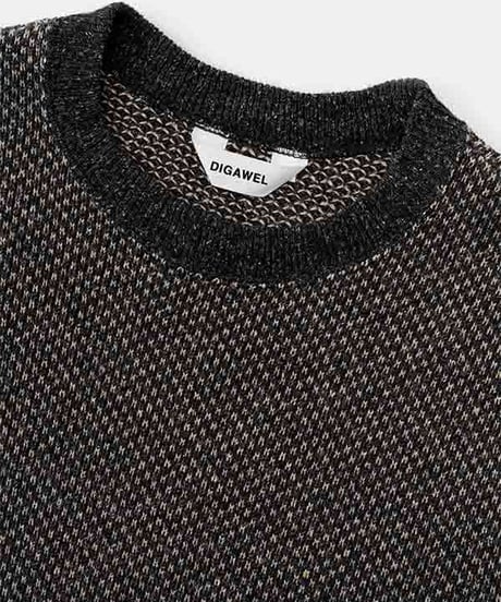 DIGAWEL  Hexagonal patterns Sweatshirt【C.GRAY】
