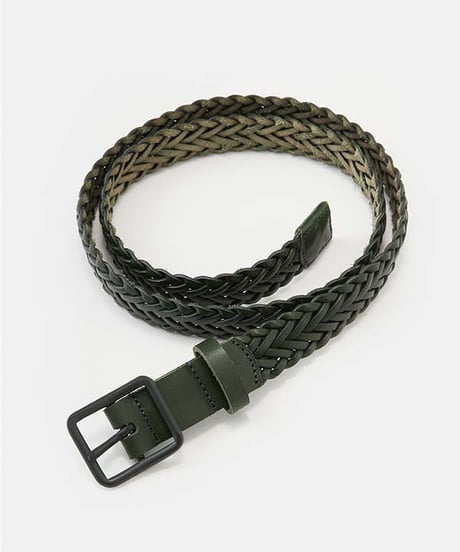 DIGAWEL  Braided Leather Belt【GREEN】