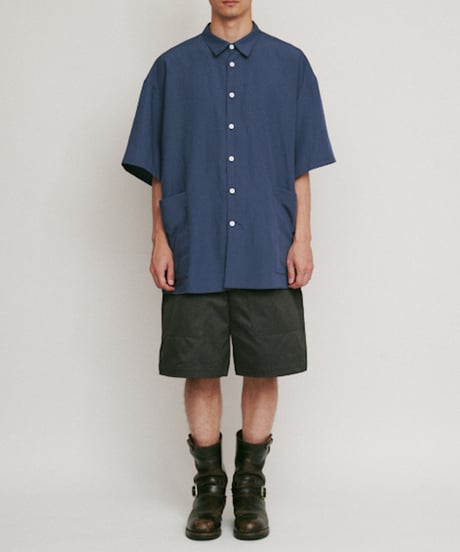 DIGAWEL Side pocket S/S shirt ②【NAVY】