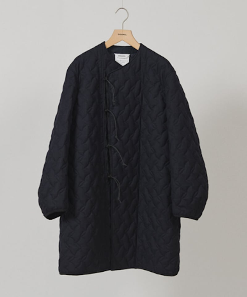 DIGAWELディガウェル ノーカラーチェスターコート 黒 DIGAWEL Quilted
