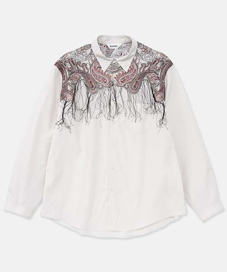 DIGAWEL  Shirt (generic)③ paisley embroidery【WHITE】