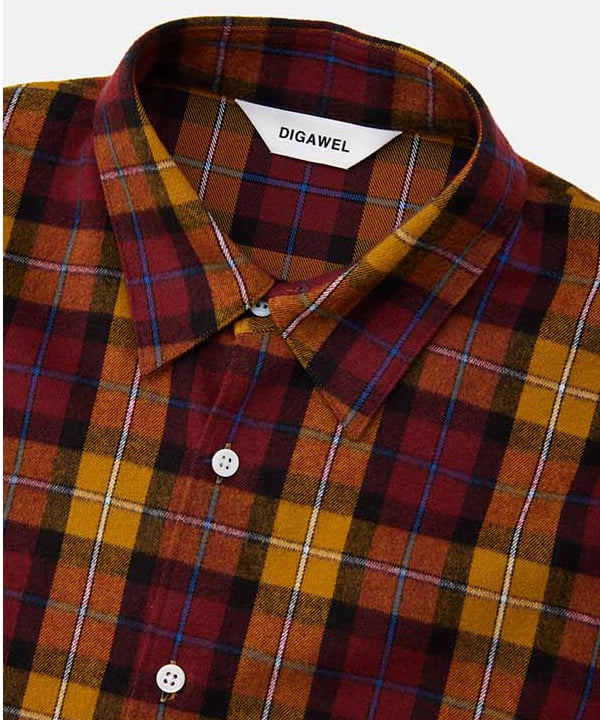 DIGAWEL Check shirt (generic)【BROWN/OCHER】 | we