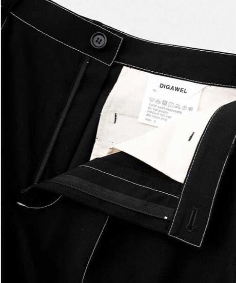 DIGAWEL  Stitch 1Tuck Pants【BLACK】