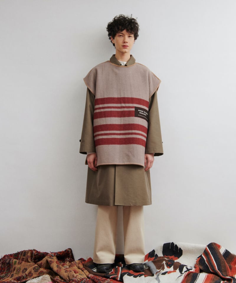 DIGAWEL Horse Blanket Vest【GRAY/BURGUNDY】 | we