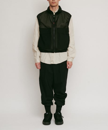 DIGAWEL 2Tuck tapered hem rib pants【BLACK】