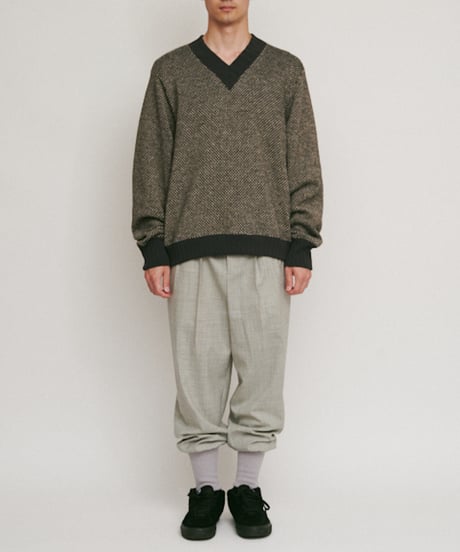 DIGAWEL Hexagonal patterns knit rib sweatshirt【c.gray】