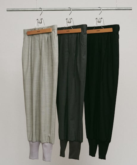 DIGAWEL 2Tuck tapered hem rib pants【GRAY】