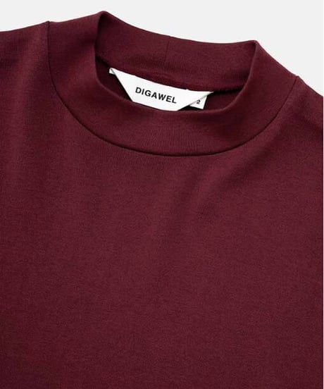 DIGAWEL  Mock neck L/S T-shirt【BURGUNDY】