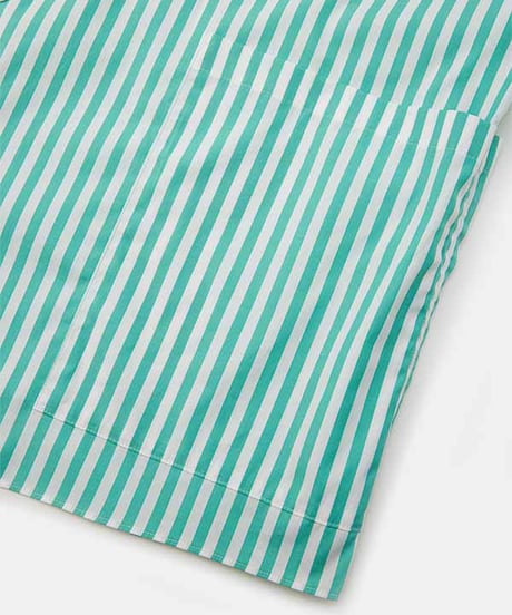 DIGAWEL Side pocket S/S shirt ① stripe【AQUA GREEN】