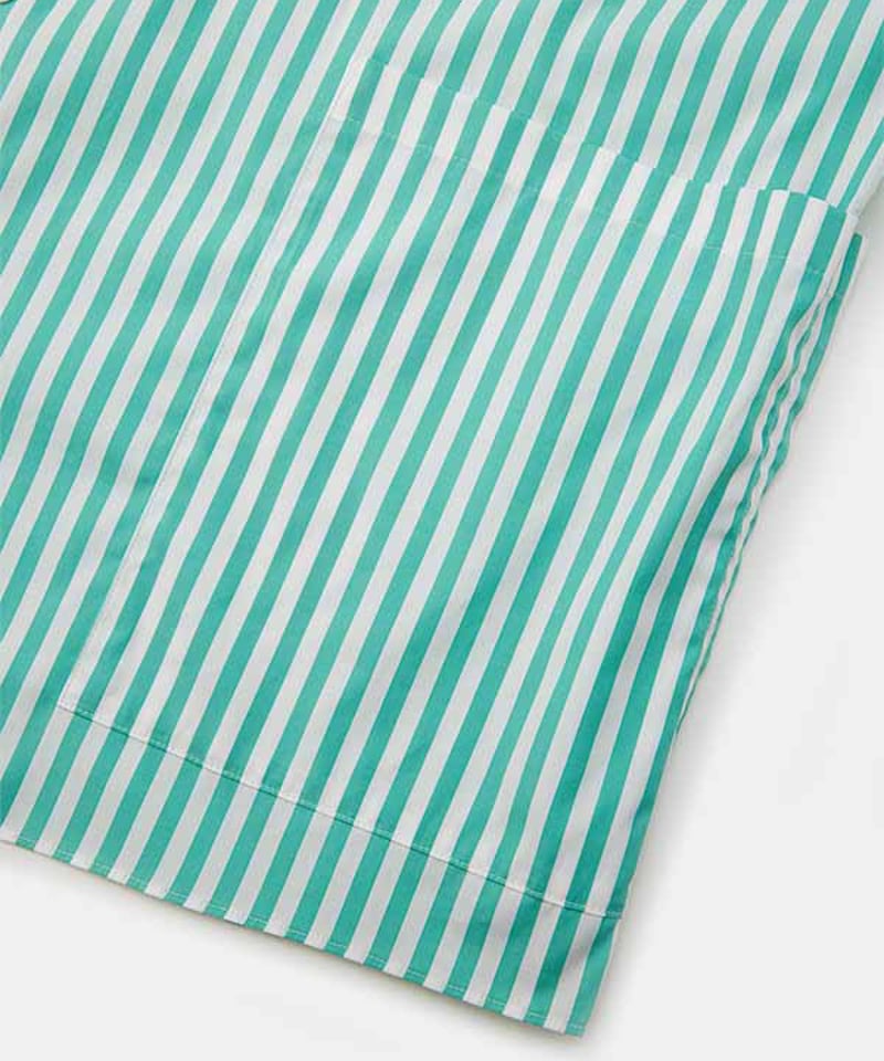 DIGAWEL Side pocket S/S shirt ① stripe【AQUA GRE