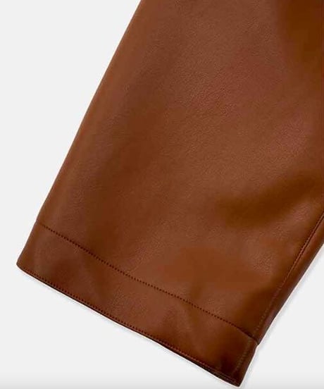 DIGAWEL  Synthetic Leather Half Coat【BROWN】