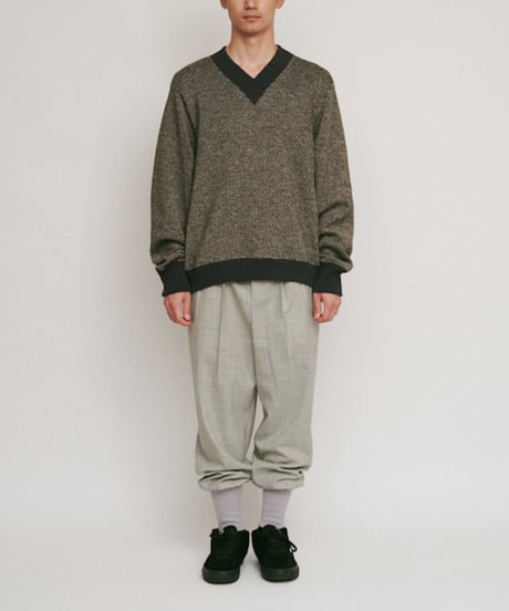DIGAWEL 2Tuck tapered hem rib pants【GRAY】