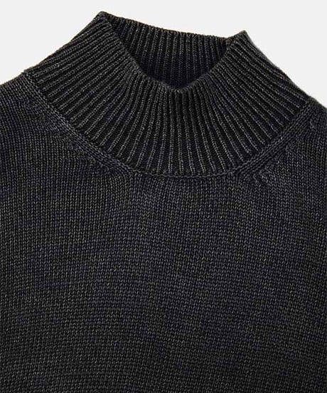 DIGAWEL Stonewashed silk turtleneck sweater【FADE BLACK】