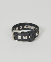 DIGAWEL × J.PRESS「CRST」 Black Leather Bracelet【SILVER】