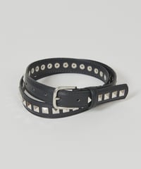DIGAWEL × J.PRESS「CRST」 Black Leather Belt  【SILVER】