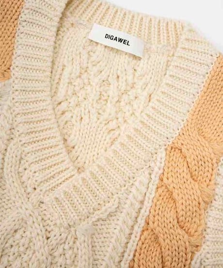 DIGAWEL  Cable Stitch Vest【WHITE】