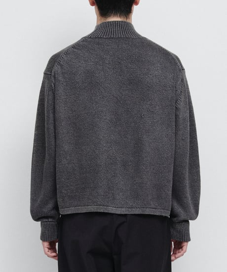 DIGAWEL Stonewashed silk turtleneck sweater【FADE BLACK】
