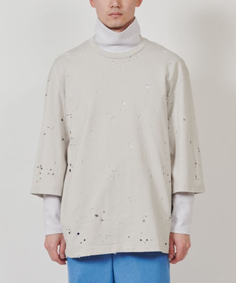DIGAWEL Damage S/S T-shirt【GREIGE】