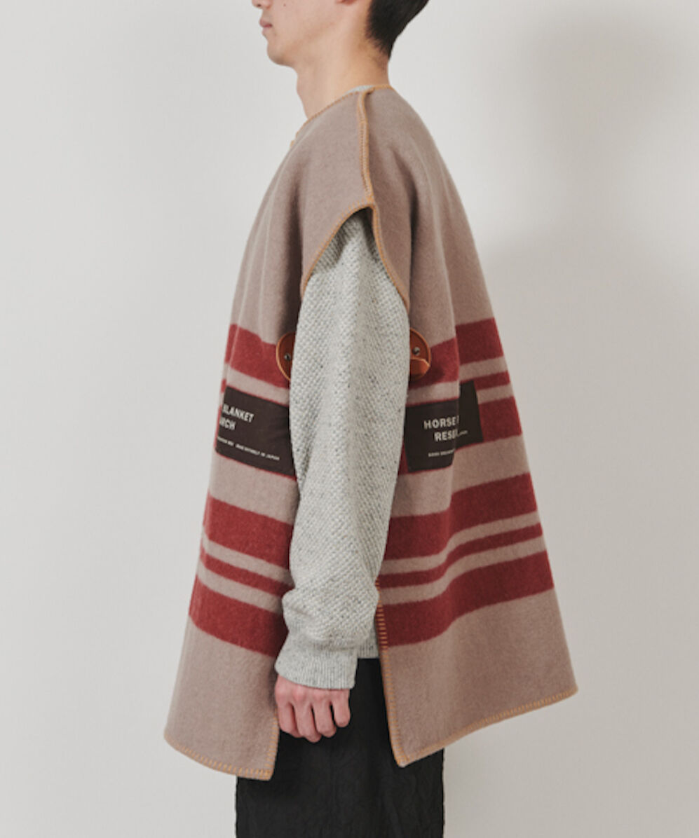DIGAWEL Horse Blanket Vest【GRAY/BURGUNDY】 | we