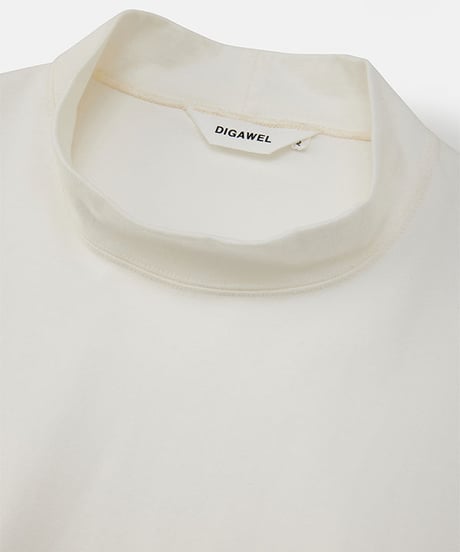 DIGAWEL Mock neck L/S T-shirt【WHITE】