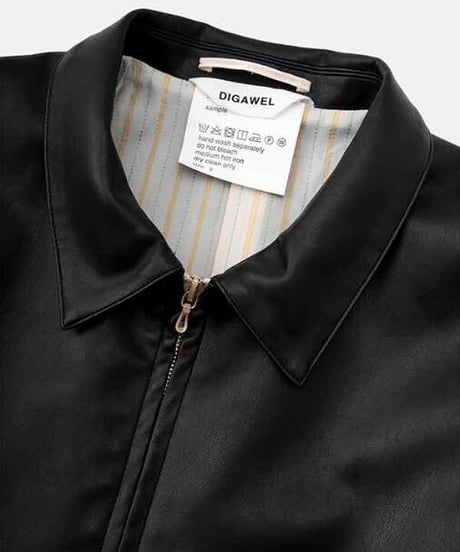 DIGAWEL  Synthetic Leather Half Coat【BLACK】