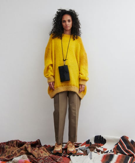 DIGAWEL Print Mohair Sweater【YELLOW】