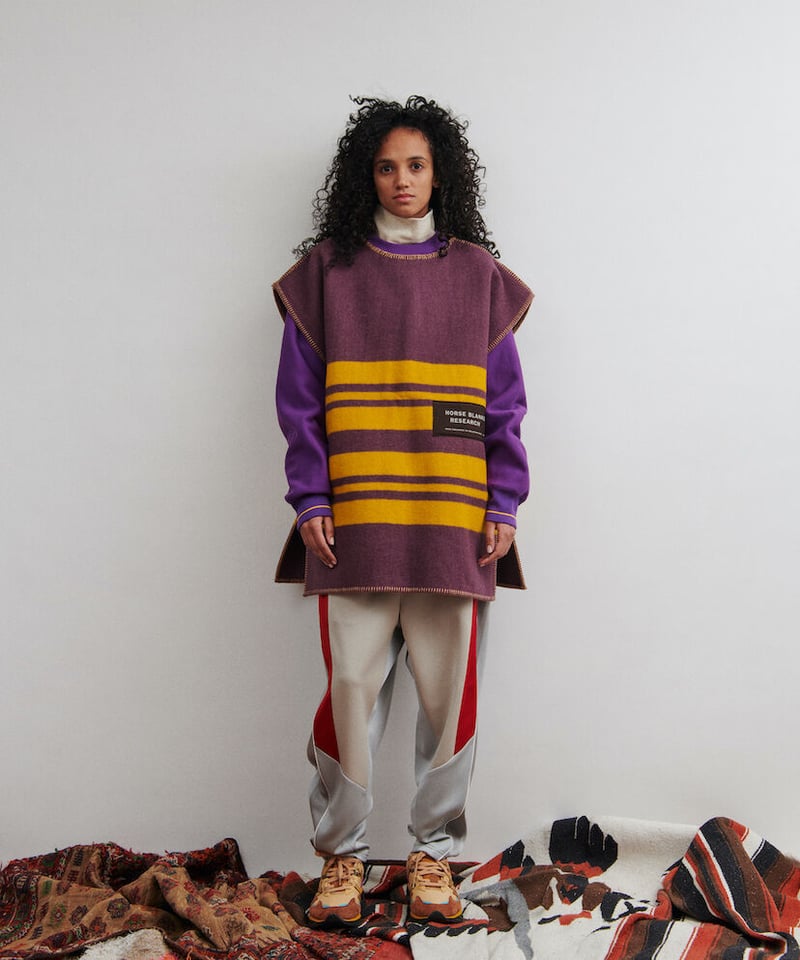 DIGAWEL Horse Blanket Vest【MUSTARD/PURPLE】 | w