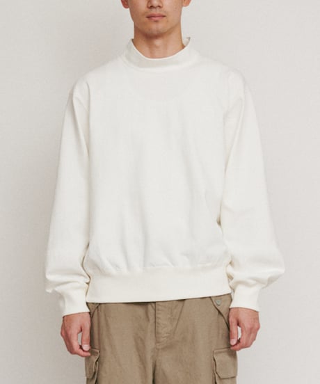 DIGAWEL Mock neck L/S T-shirt【WHITE】
