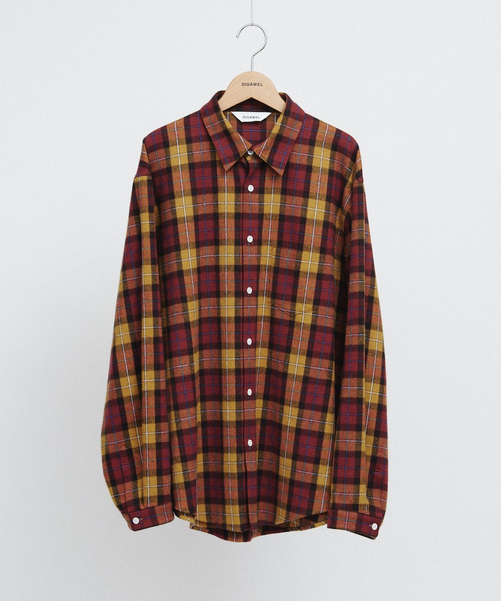 DIGAWEL Check shirt (generic)【BROWN/OCHER】 | we