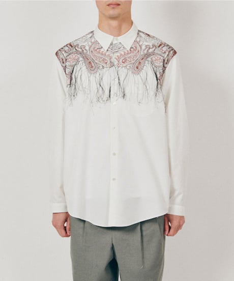 DIGAWEL  Shirt (generic)③ paisley embroidery【WHITE】