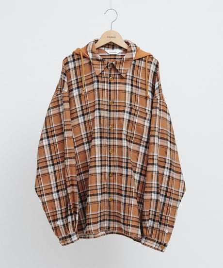 DIGAWEL Hoodie shirt【L.BROWN×BK】