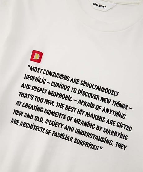 DIGAWEL Statement T-shirt【WHITE】