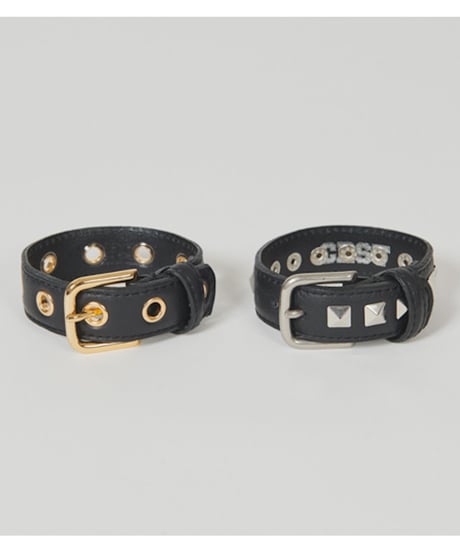 DIGAWEL × J.PRESS「CRST」 Black Leather Bracelet【SILVER】