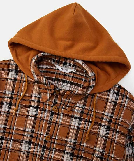 DIGAWEL Hoodie shirt【L.BROWN×BK】