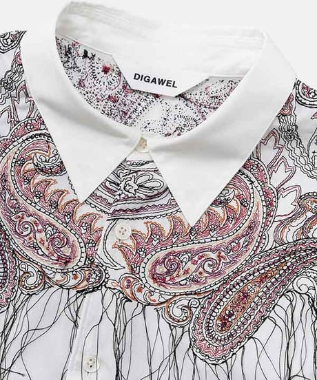 DIGAWEL  Shirt (generic)③ paisley embroidery【SKY GRAY】