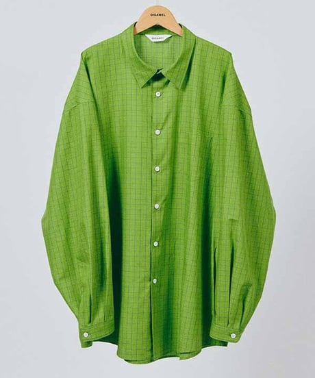 DIGAWEL  Oversized Shirt ① check【GREEN】