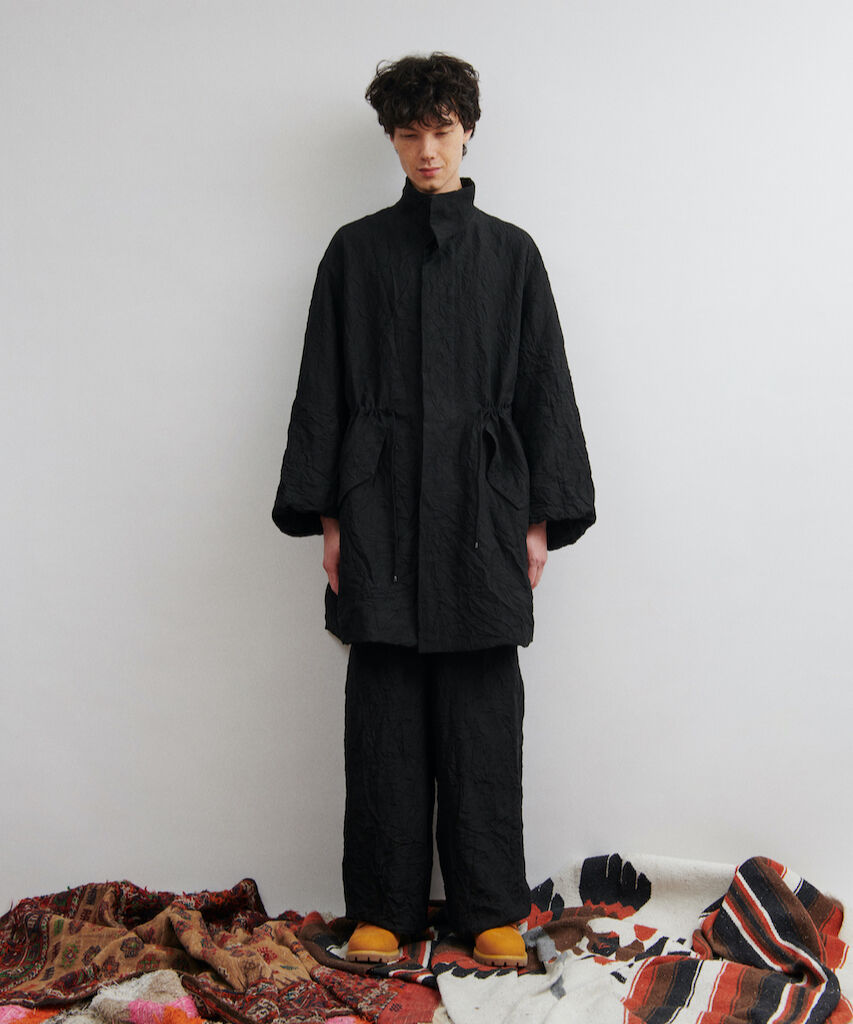 名作 DIGAWEL loose coat black マイヤー加工　サイズ2 fit=scale-down,w=1200