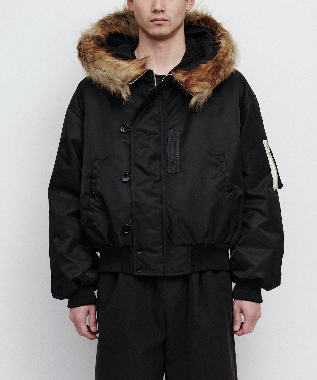 ディガウェルN-2B フライトジャケットファーフードブルゾン紺M相当