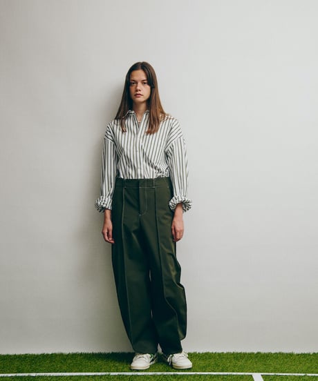 DIGAWEL  Oversized Shirt【KHAKI STRIPE】