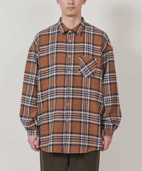 DIGAWEL  Oversized Check Shirt【BROWN】