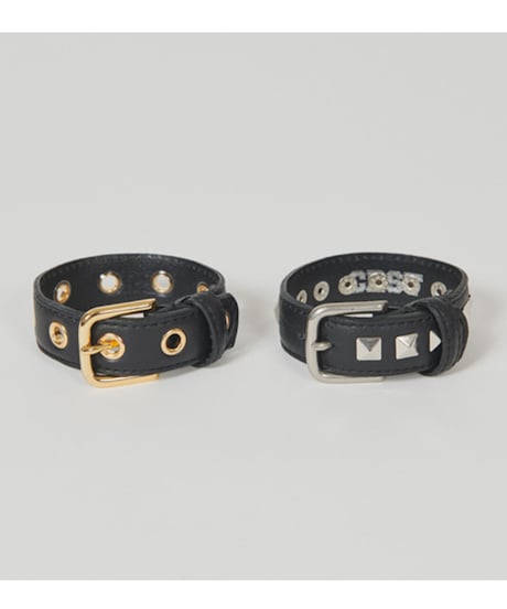 DIGAWEL × J.PRESS「CRST」 Black Leather Bracelet【GOLD】